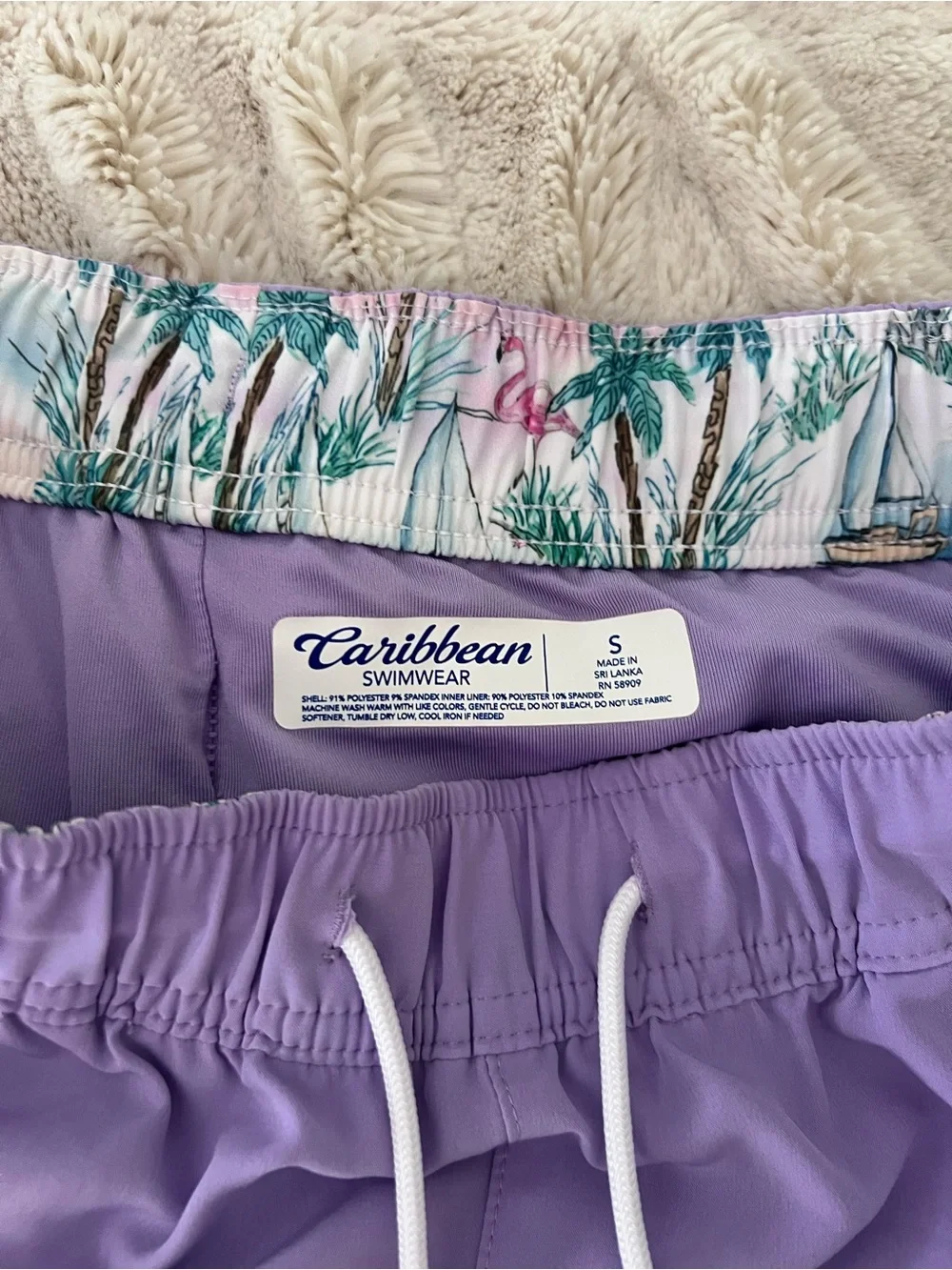 Caribbean Men's Lavender Athletic Drawstring Shorts